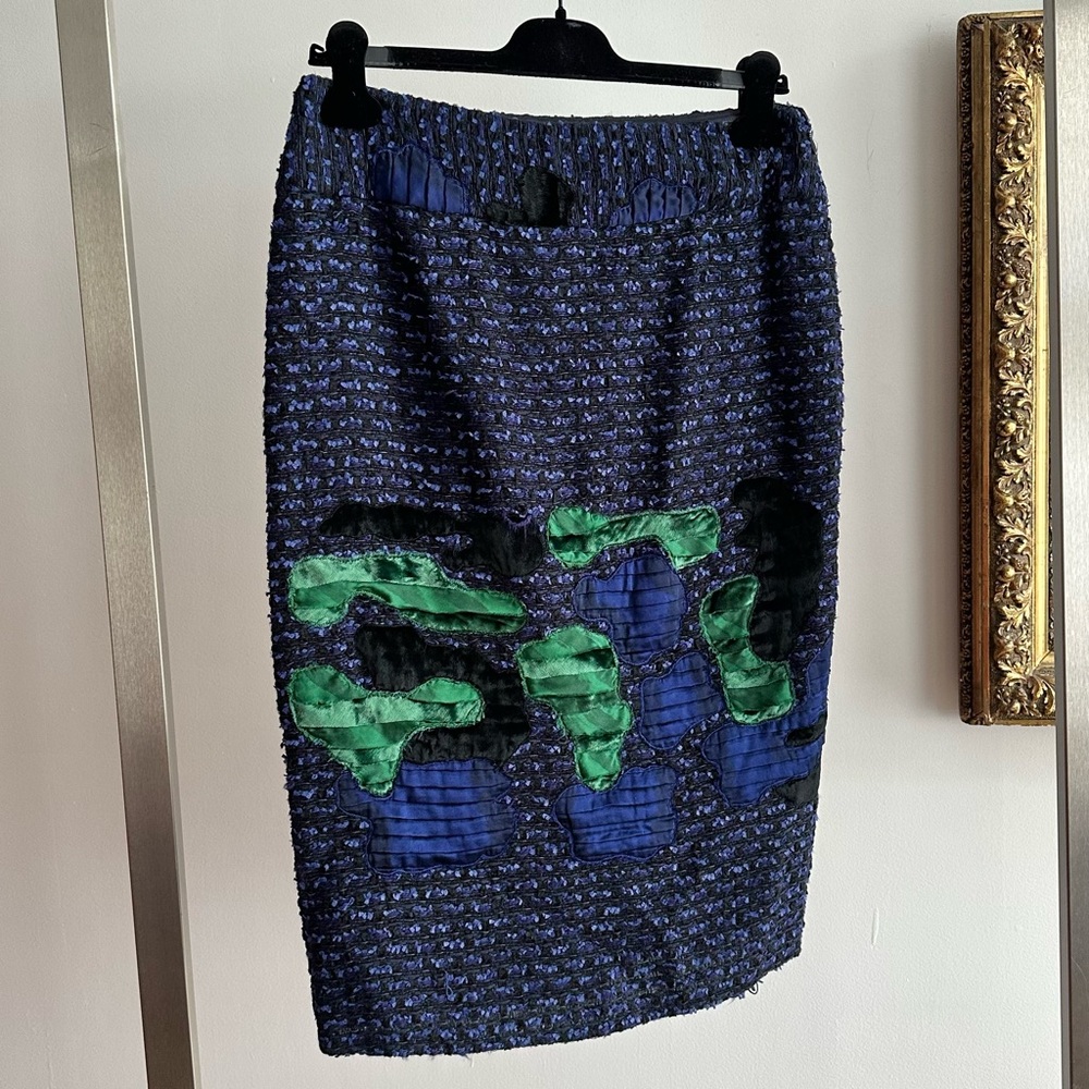 Oscar de la Renta Silk & Cotton Bouclé Pencil Skirt